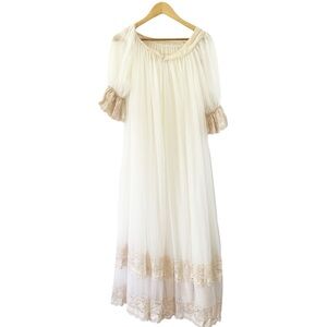 Miss Elaine Cream and Tan Robe